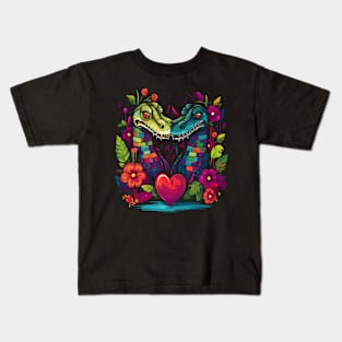 Alligator Couple Valentine Kids T-Shirt